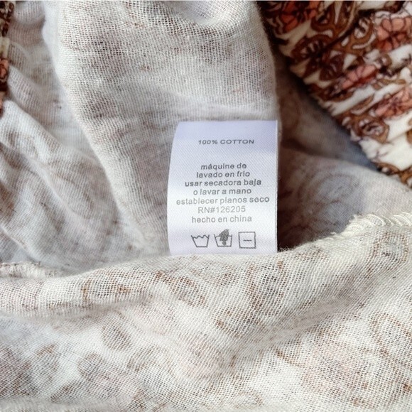 NWT Cupcakes & Cashmere Floral Off The Shoulder Top Cotton Boho Bohemian Size XL - Picture 9 of 10